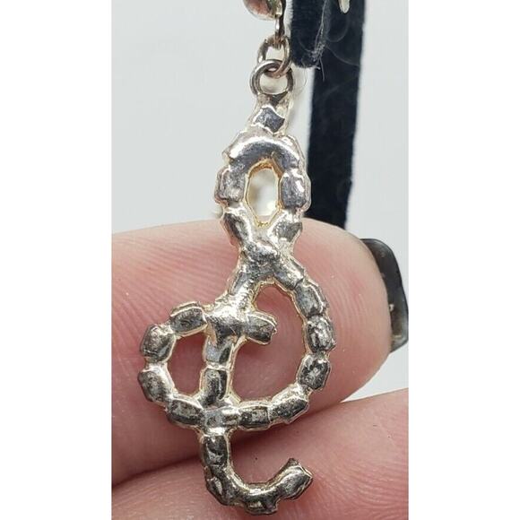 Vintage Earrings Music Note Rhinestone & Sterling Silver Musical Sing Singing - Picture 5 of 8